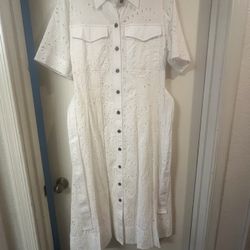 White Eyelet Dress  By Derek Lam 