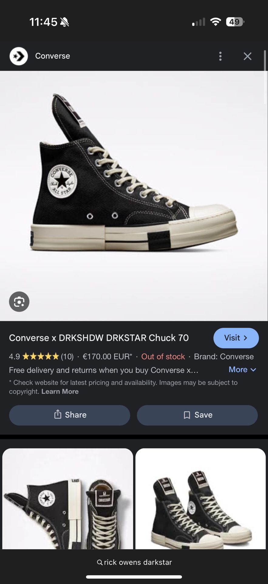 Converse DRKSTR 8.5