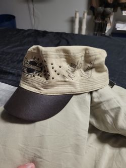 Harley Davidson Autographed Hat Signed By Willie G, his wife Nancy, And Bill Davidson 