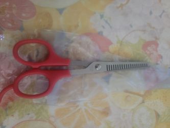 Hair Thinning Scissors with Red Handles