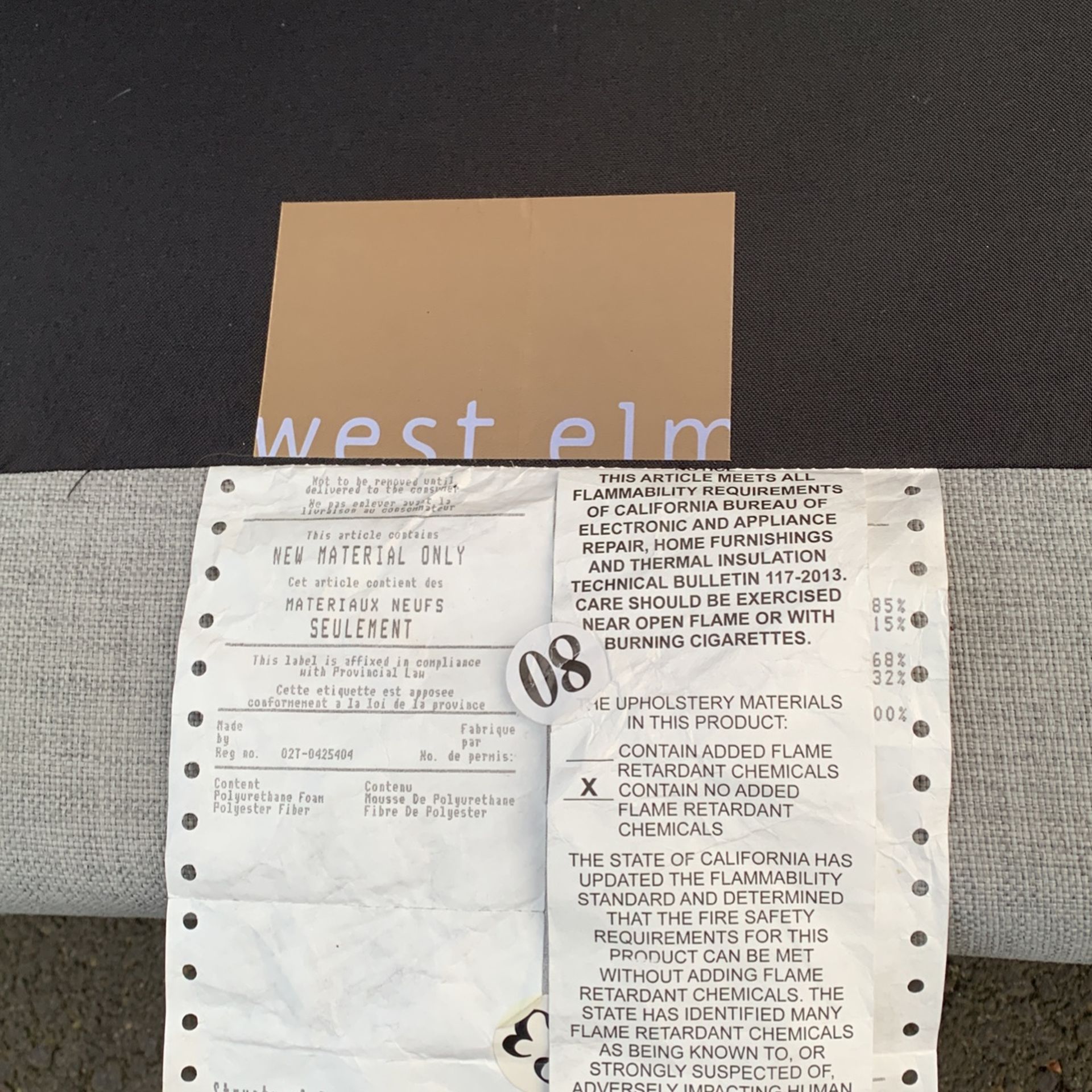 Mid Century Modern Sofa Sectional By West Elm FREE DELIVERY for Sale