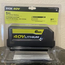 Ryobi Battery De 40 Volts Y 6ah  Nueva Sellada  Precio fijo $80 