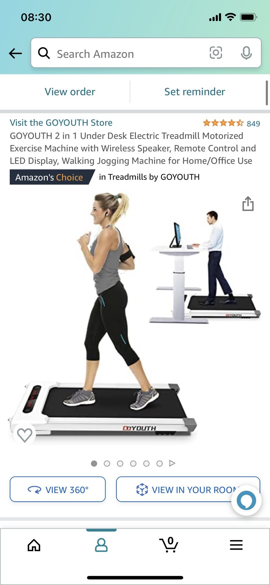 GOYOUTH 2-in-1 Under Desk Electric Treadmill