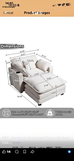 Oversized Chair and ottoman brand new out of box