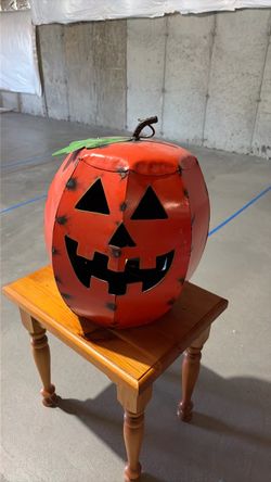 Large Metal Jack-O-Lantern Halloween Decoration