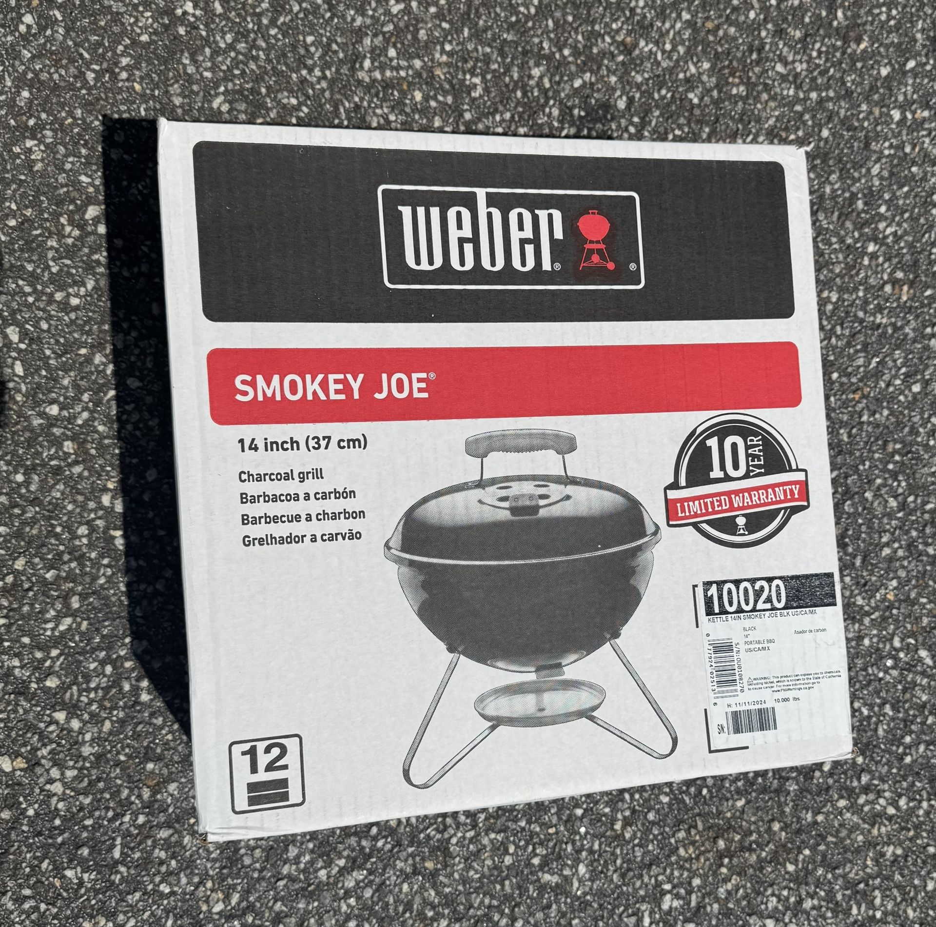 Weber 14" Portable Grill: Outdoor Bbq, Porcelain-enamel Lid , Weather-resistant
