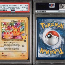 Pokémon Birthday Pikachu Graded PSA 10 X2