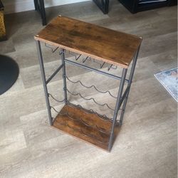 Wine Rack 12 Bottles And 6 Glasses