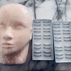 Professional Practice Mannequin Head with Eyelash Extensions