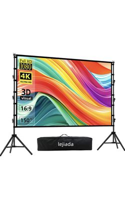 Projector Screen and Stand, 150''