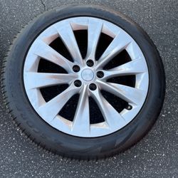 1 — 265/45r20 5x120 5x4.72 Stock Model X Slipstream Wheel Rim Good Tire TPMS included