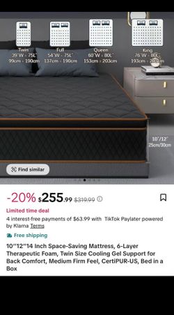 King size bed with frame