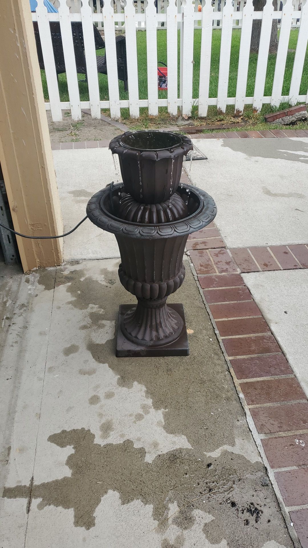 28 in. High outdoor water fountain
