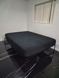 Queen size memory foam bed with frame