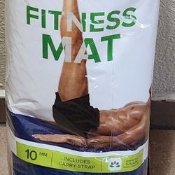 Brand New Gaiam Essentials 10mm Fitness/Yoga Mat with Carry Strap – Extra Thick Cushioning