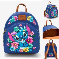 Loungefly Disney Stitch Flowers Mini Backpack