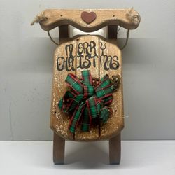 Decorative Wooden Christmas Sled - 12” x 8”
