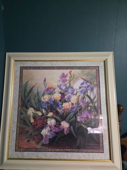 Home Interior Floral Iris Print Wall Art