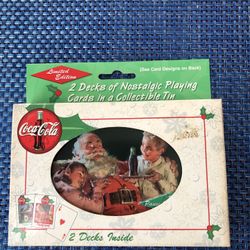 1999 Vintage Coca-Cola Limited Edition Playing Cards in Collectable Tin 2 Decks Santa Claus