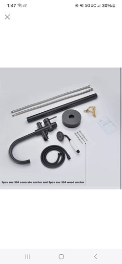 Matte Black Freestanding Tub Filler Faucet Set
