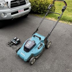 Makita 21” Electric Mower With Bag And Batteries
