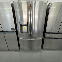 LG 28 cu. ft. 3 Door French Door Refrigerator with Ice and Water Dispenser and Craft Ice in PrintProof Stainless Steel