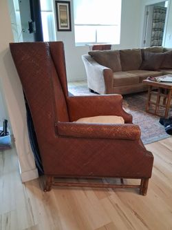 Tommy Bahama LG wingback grandfather chair with stud accents