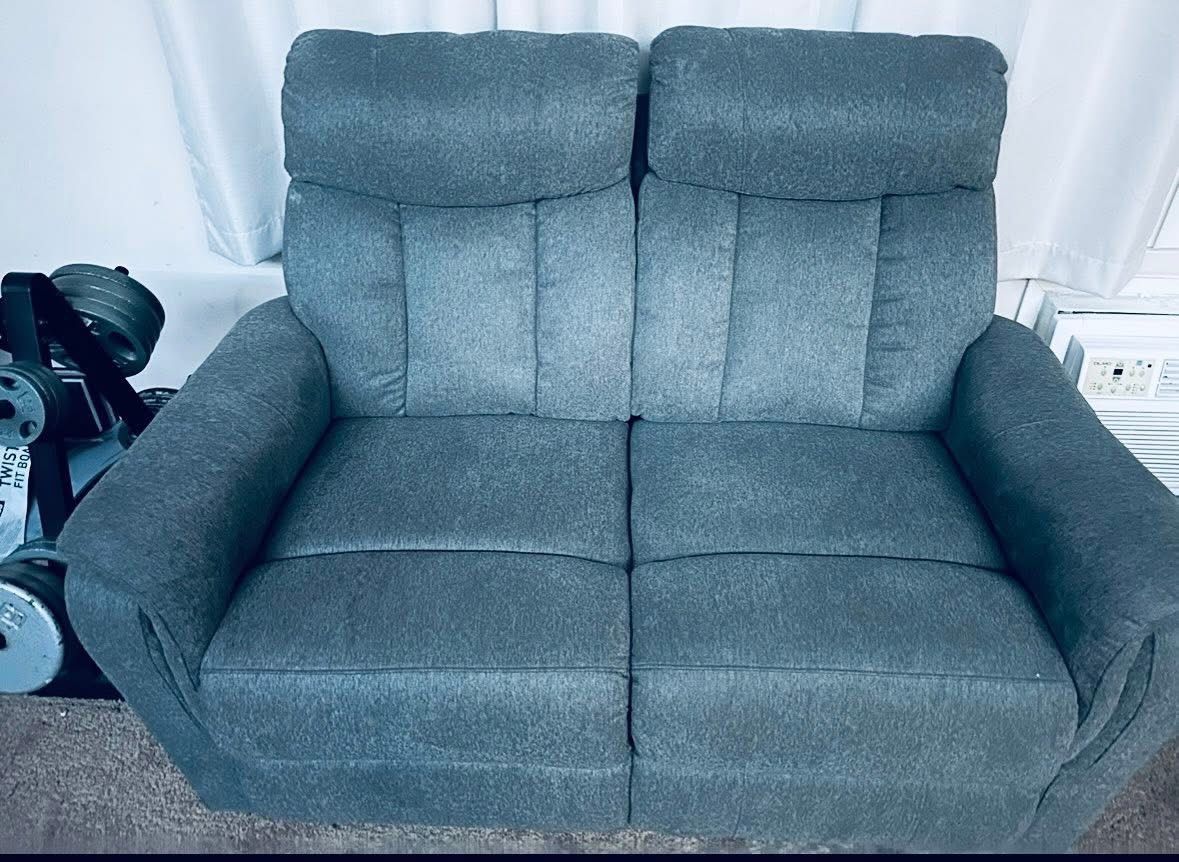 Living Spaces Grey Reclining Couch Set (Matching)
