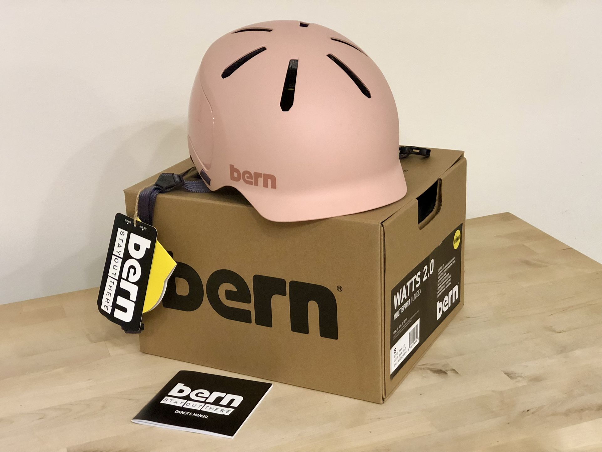 Bern Watts 2.0 Bike Helmet - MIPS - Matte Blush - Size Small