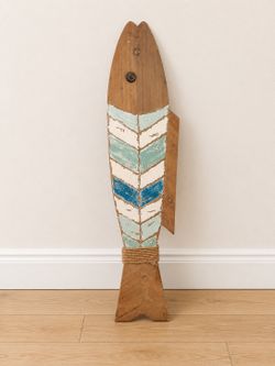 Rustic wooden fish decor