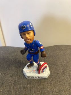 San Jose Sharks Joe Pavelski "Captain America" Bobblehead, presented by Solar4America (originally a stadium giveaway/SGA item).