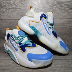 Adidas Mens Basketball BYW Select SMU IF4285 Cream White Blue Hoop York City 9.5