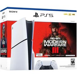 Sony PlayStation 5 Disc Console Call of Duty Modern Warfare III Bundle- white