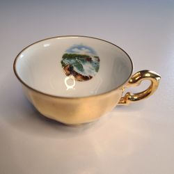 Vintage Gold Souvenir Demitasse Cup NIAGARA FALLS