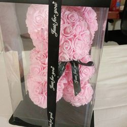 JUST FOR YOU PINK ROSE TEDDY BEAR GIFT