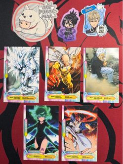 One Punch Man Anime Force Cards and Stickers Lot (8pcs)