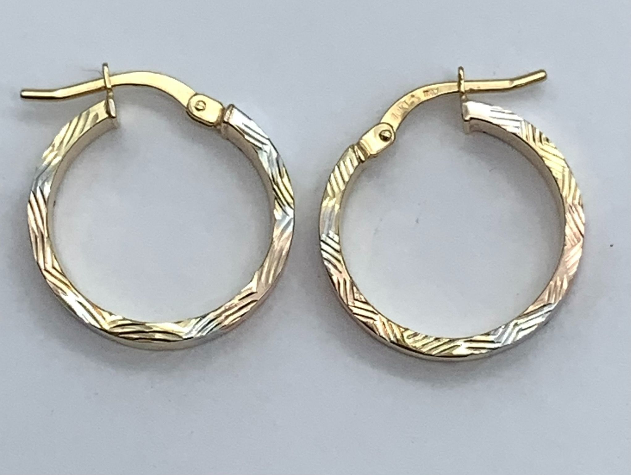Tri gold small hoops #30082