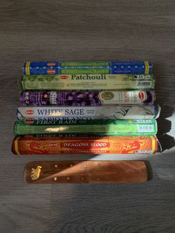 Assorted Incense + Holder