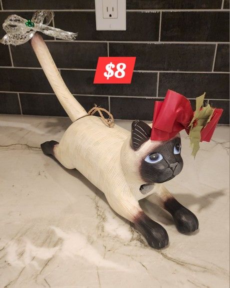 Xmas Wooden Cat Bird House Drcor