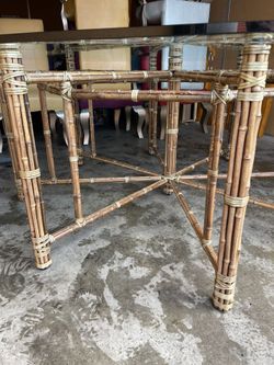 McGuire Furniture Bamboo & Rawhide Dining Table - Large 8-Seat Octagon
