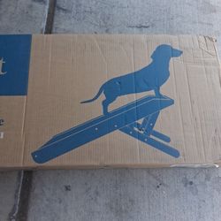 Dog Ramp With blue carpet