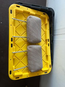 1(contact info removed) Toyota 4Runner OEM Tan Cloth Front Headrests – Matching Pair