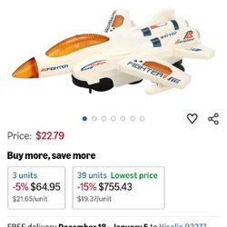 VOSAREA Funny Musical Airplane for Electric Rotating Fighter Plane with Lights and Sounds Inertial Design for Auditory Development Birthday
