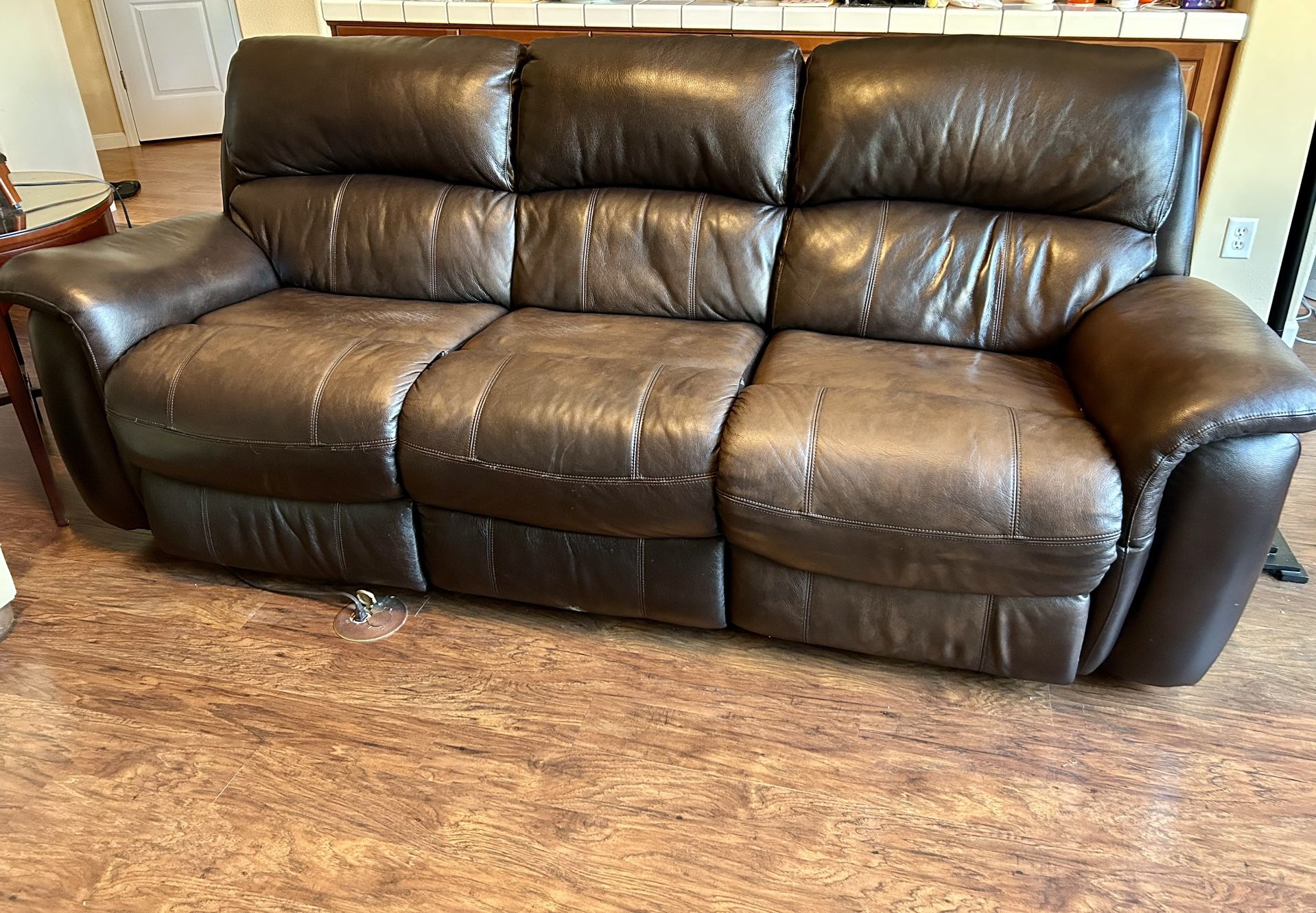 Leather Power Recliner Sofa