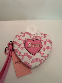 Juicy couture pink and white heart wallet