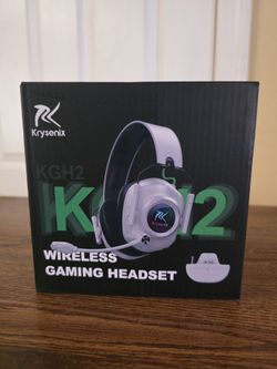 Wireless Gamin Headset with Charger, Krysenix K2 White/Black