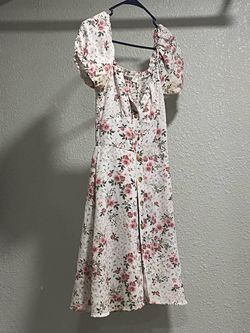 Floral Midi Dress with Puff Sleeves