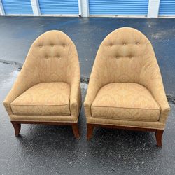 Pair of Hekman/Wodmark Paisley Club Chairs