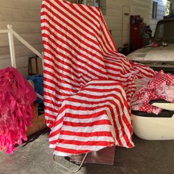 Red And White Striped Table Clothes