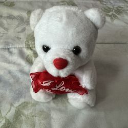 Small white “I Love You” Teddy Bear